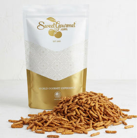 SweetGourmet Honey Roasted Sesame Sticks packaging front in bulk bag for storage