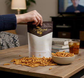 SweetGourmet Honey Roasted Sesame Sticks served with nuts creates a satisfying snack mix.