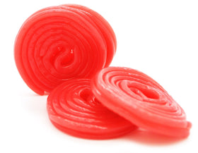 SweetGourmet Italian Strawberry Licorice Wheel made in Italy for authentic flavor.