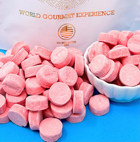 Serving dish with SweetGourmet Pink Wintergreen Lozenges ideal for office sharing