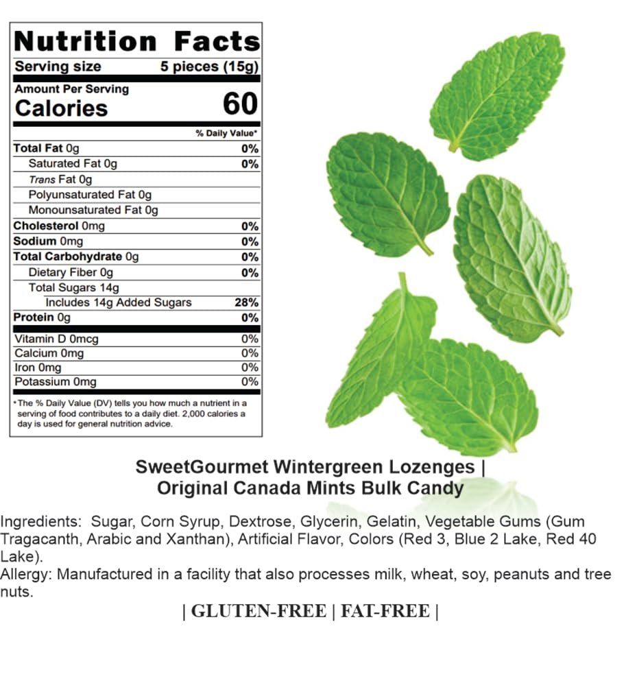 SweetGourmet Pink Wintergreen lozenges in resealable bag highlighting freshness.