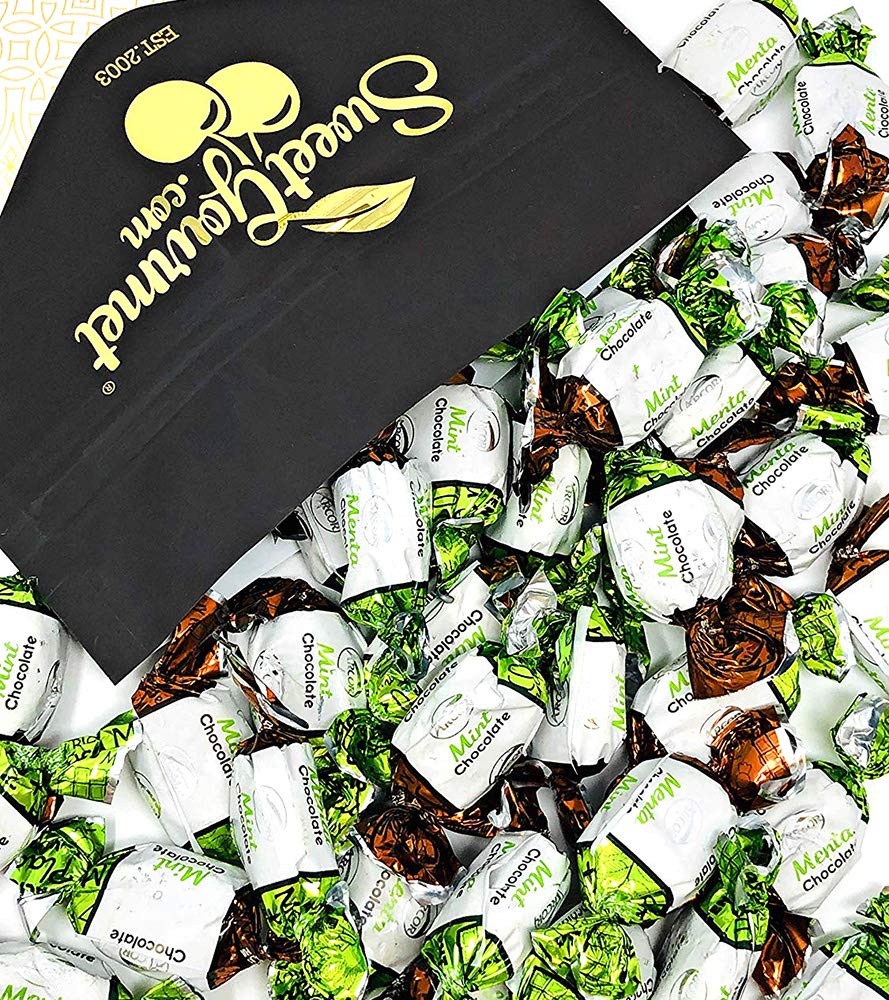 SweetGourmet premium chocolate filled mints, individually wrapped, perfect after-dinner treats and gifts.