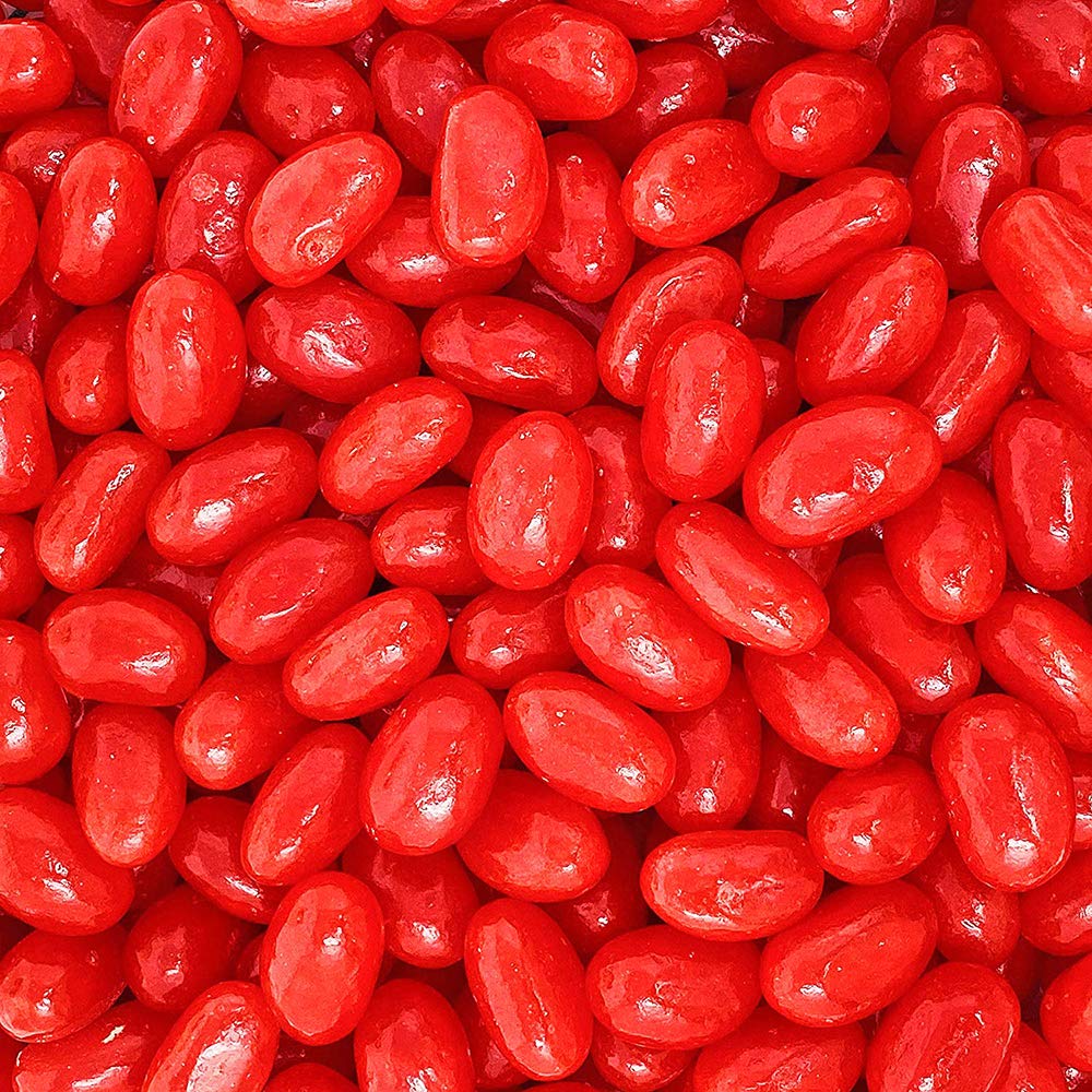 SweetGourmet red cinnamon jelly beans in a bowl, great for sharing.