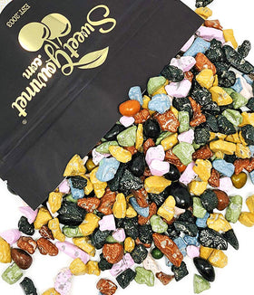 SweetGourmet rock-like confections on shelf for bakery-friendly decor