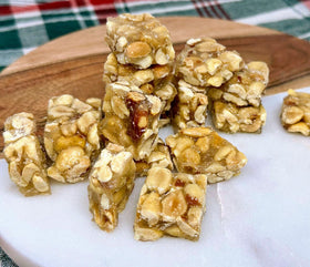 SweetGourmet snack-sized peanut squares ready for a quick bite