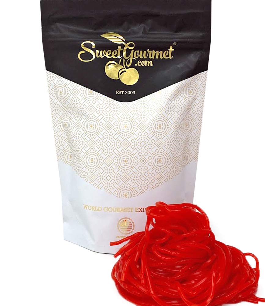 SweetGourmet Strawberry Dutch Licorice Laces pack for sharing and tasting