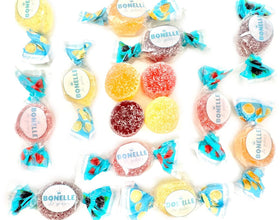 SweetGourmet sugar-free Italian fruit jellies pack front with resealable pouch for easy snacking