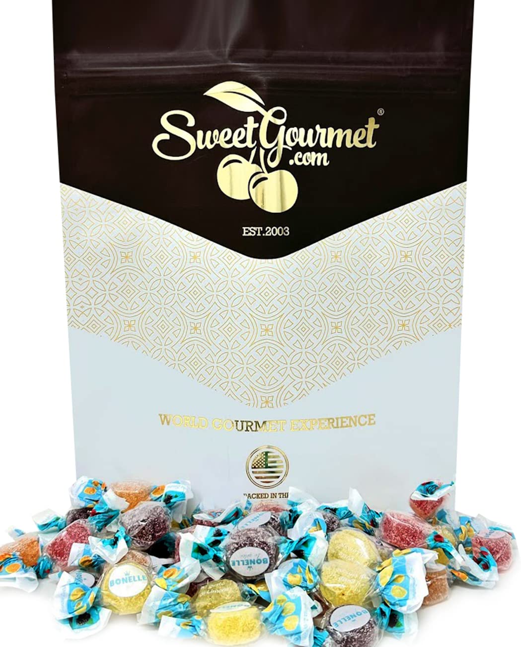 SweetGourmet sugar-free Italian fruit jellies variety collection shows vibrant colors and flavors