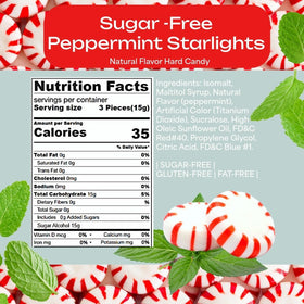 SweetGourmet peppermint hard candy close-up highlighting natural peppermint flavor.