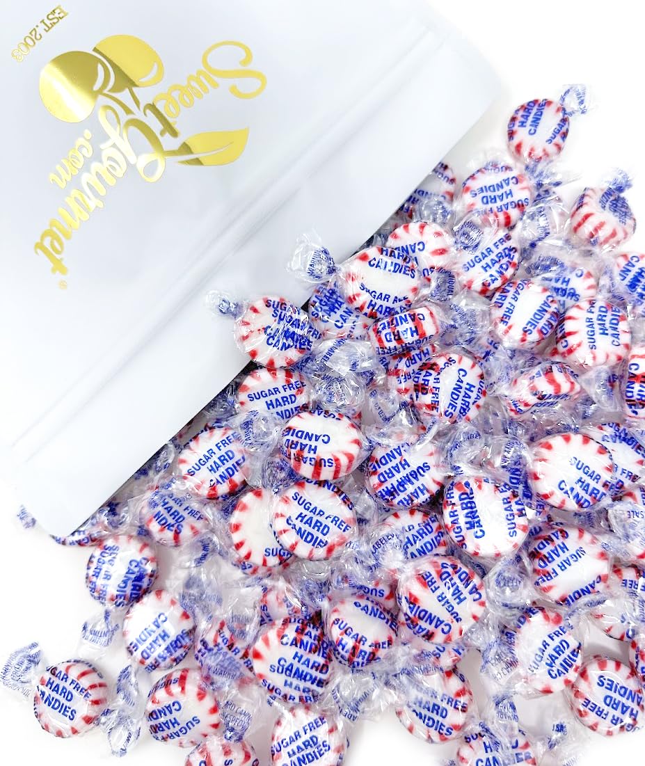 SweetGourmet sugar-free peppermint hard candy wrapped starlight mint for on-the-go refreshment