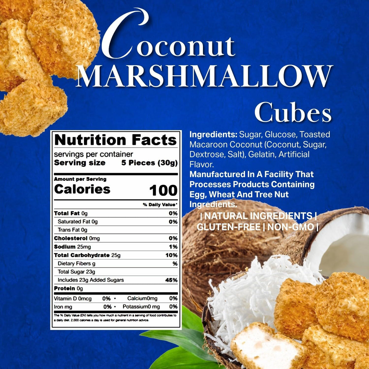 SweetGourmet vanilla bean marshmallows, fluffy bites ideal for desserts