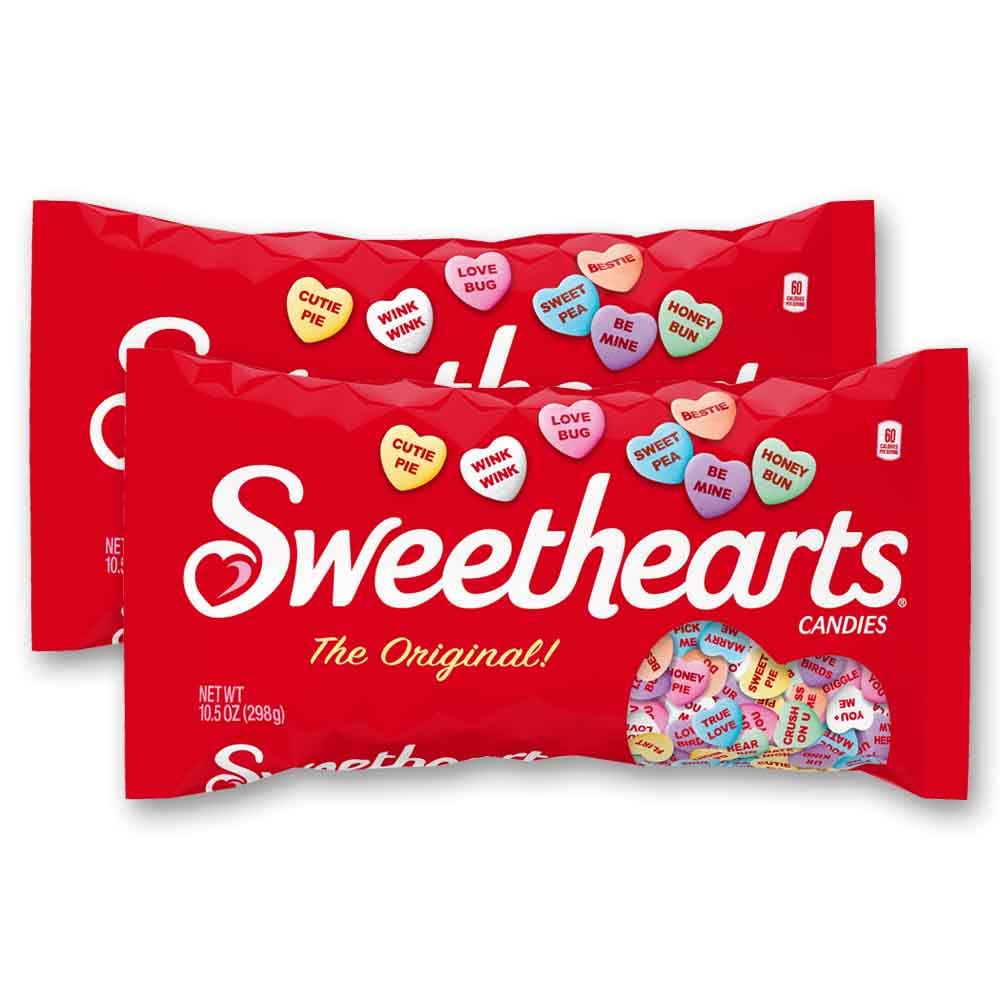 Sweethearts conversation hearts bulk bags with colorful messages for parties