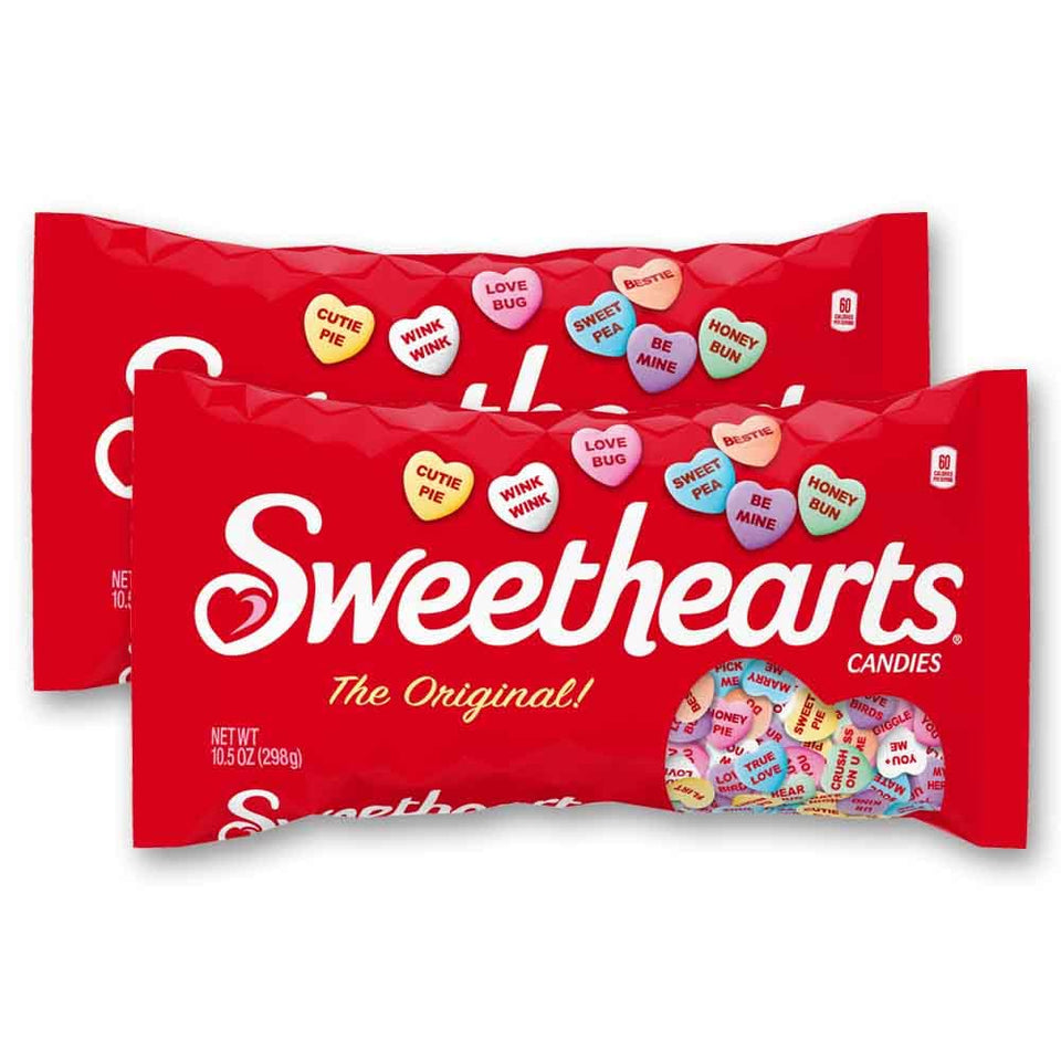 Sweethearts conversation hearts bulk bags with colorful messages for parties