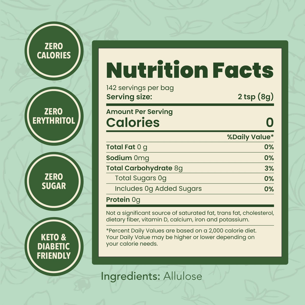 SweetLeaf Allulose zero-calorie sweetener ideal for beverages