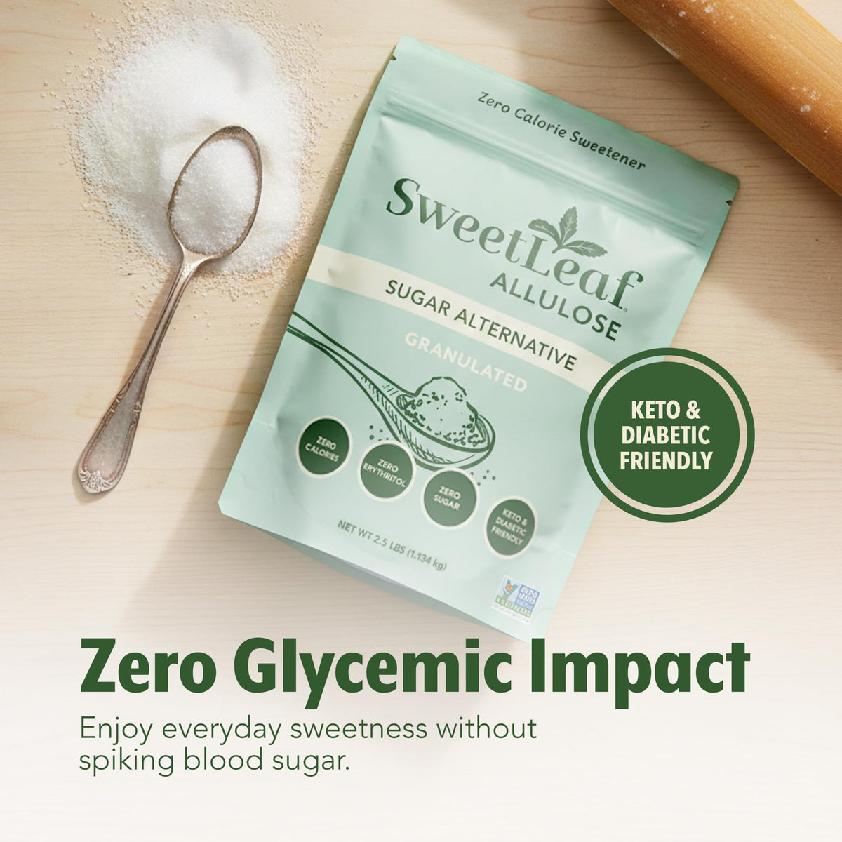 SweetLeaf Allulose zero carbs supports keto and low-carb diets