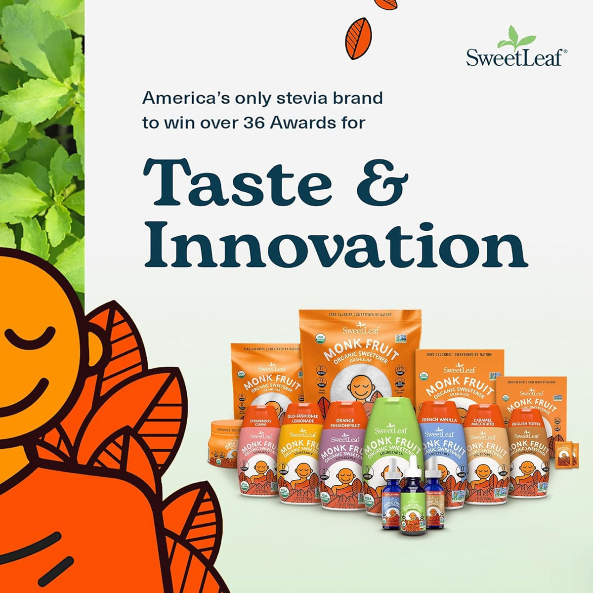 SweetLeaf coffee mug with monk fruit drops for easy sweetening