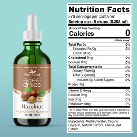 Pour cap of SweetLeaf Hazelnut Sweet Drops for quick flavor addition