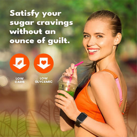 On-the-go SweetLeaf bottle emphasizing portable zero-calorie flavor