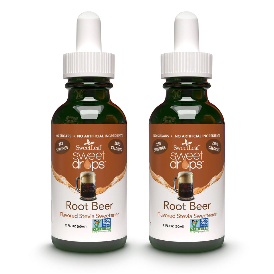 SweetLeaf Root Beer Sweet Drops bottle adds zero calorie sweetness to beverages
