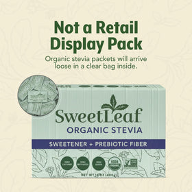 SweetLeaf stevia packaging designed for restaurants and homes