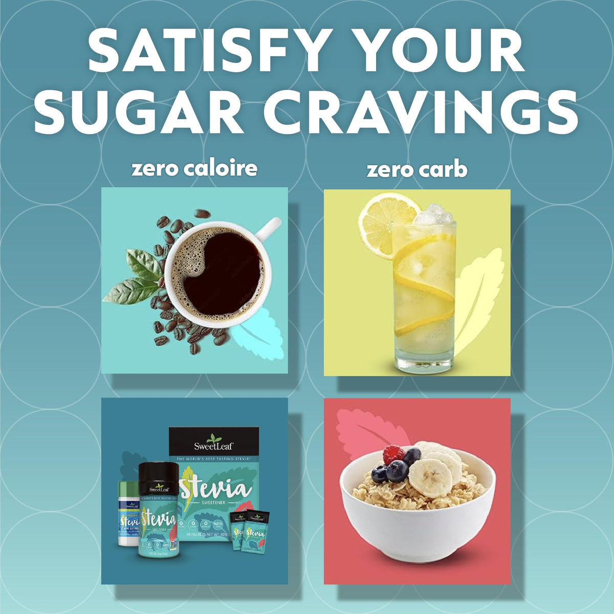 SweetLeaf packaging and label emphasizing organic, keto-friendly, gluten-free attributes