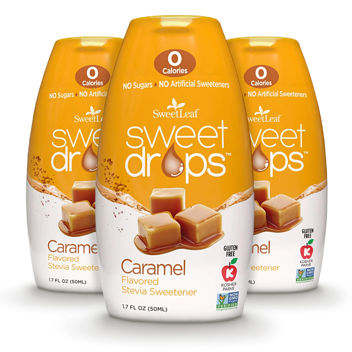 SweetLeaf Sweet Drops bottle with caramel flavor and zero calories.