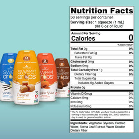 SweetLeaf Sweet Drops caramel flavor bottle pour for sugar-free beverages