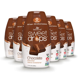 SweetLeaf Sweet Drops Chocolate bottle showing zero-calorie flavor option for everyday drinks.