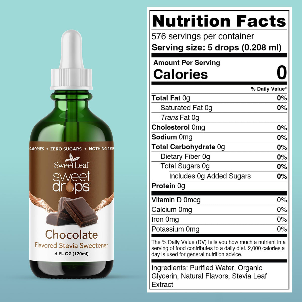 SweetLeaf Sweet Drops chocolate in a coffee mug adds flavor without sugar.