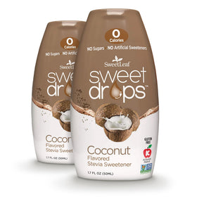 SweetLeaf Coconut Sweet Drops bottle shown for zero calorie flavoring