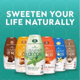Close-up of SweetLeaf Coconut Sweet Drops label with natural flavors