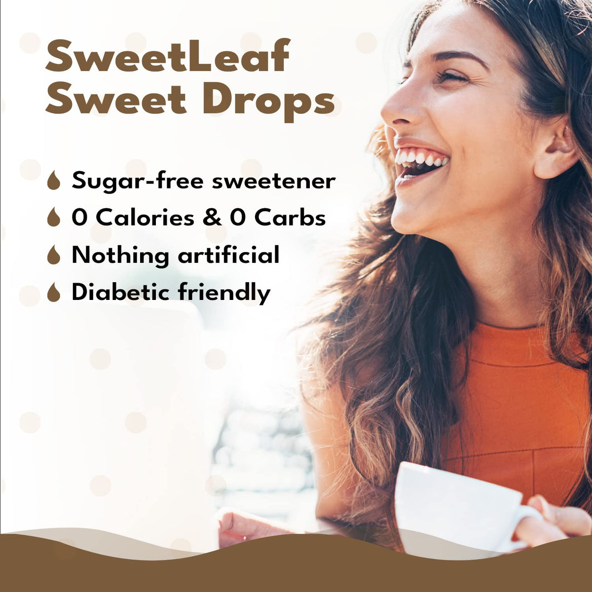 SweetLeaf Hazelnut label close-up highlighting organic stevia extract.