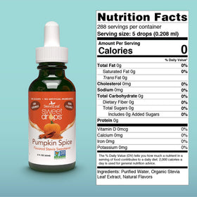 SweetLeaf Pumpkin Spice drops poured into coffee for flavor enhancement