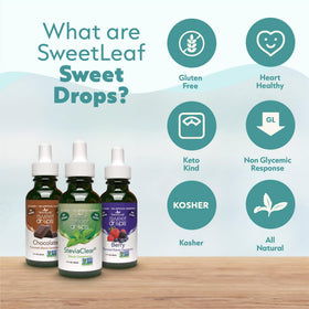 SweetLeaf Sweet Drops travel bottle shown for on-the-go flavor.