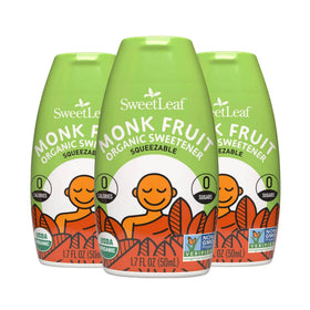 SweetLeaf unflavored liquid monk fruit bottle for zero-calorie sweetness in beverages
