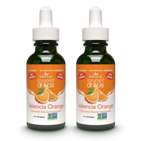 SweetLeaf Valencia Orange Sweet Drops bottle delivering zero-calorie sweetness.