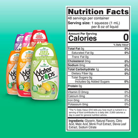 SweetLeaf Water Drops bottle with lemon lime flavor for crisp taste