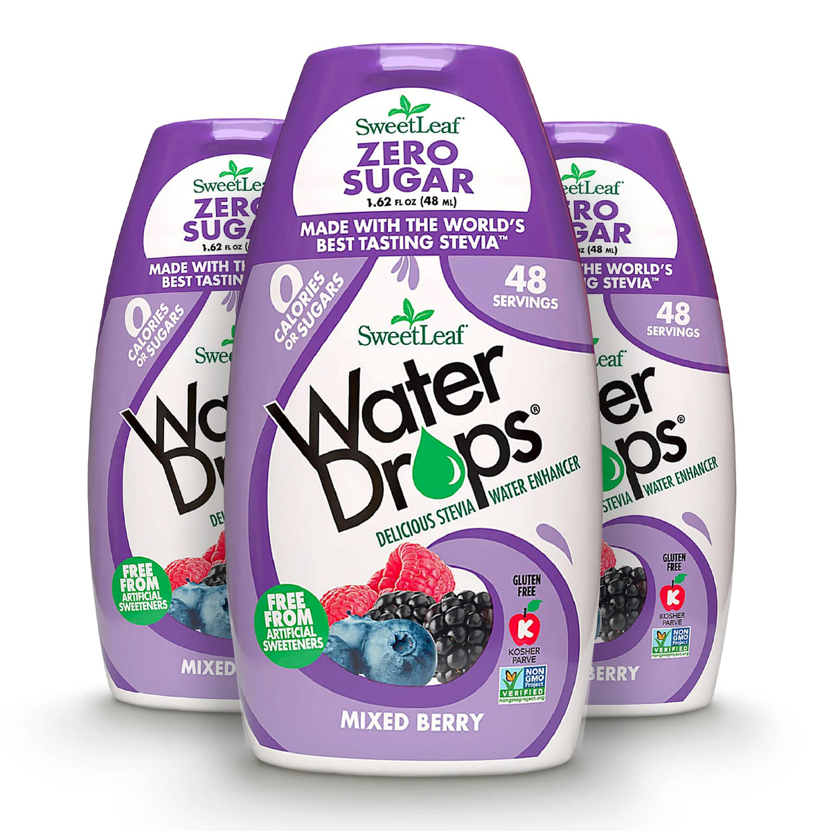 SweetLeaf Water Drops Mixed Berry bottle for on-the-go flavor without calories.