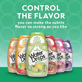 SweetLeaf Water Drops Mixed Berry drops-closeup shows calorie-free hydration.