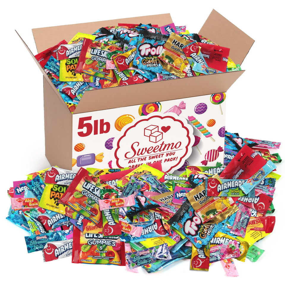 Sweetmo bulk candies 5lb variety pack, ideal for parties and gatherings.