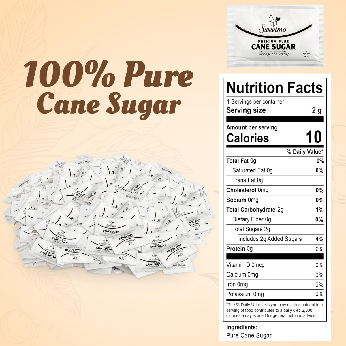 Sweetmo individual wrapped sugar packets maintain hygiene at self-serve stations.