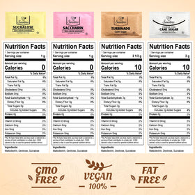 Sweetmo turbinado cane sugar packets close-up, rich flavor with a touch of natural sweetness.