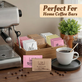 Sweetmo wooden stirrers included for mess-free mixing