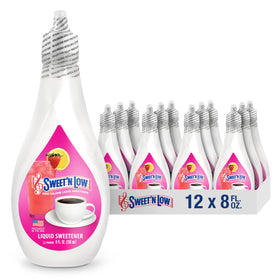 Sweet'N Low zero-calorie bottle standing upright, ready to sweeten beverages.