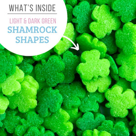 Clover green quins brighten cookies with vibrant St Patrick's Day flair.