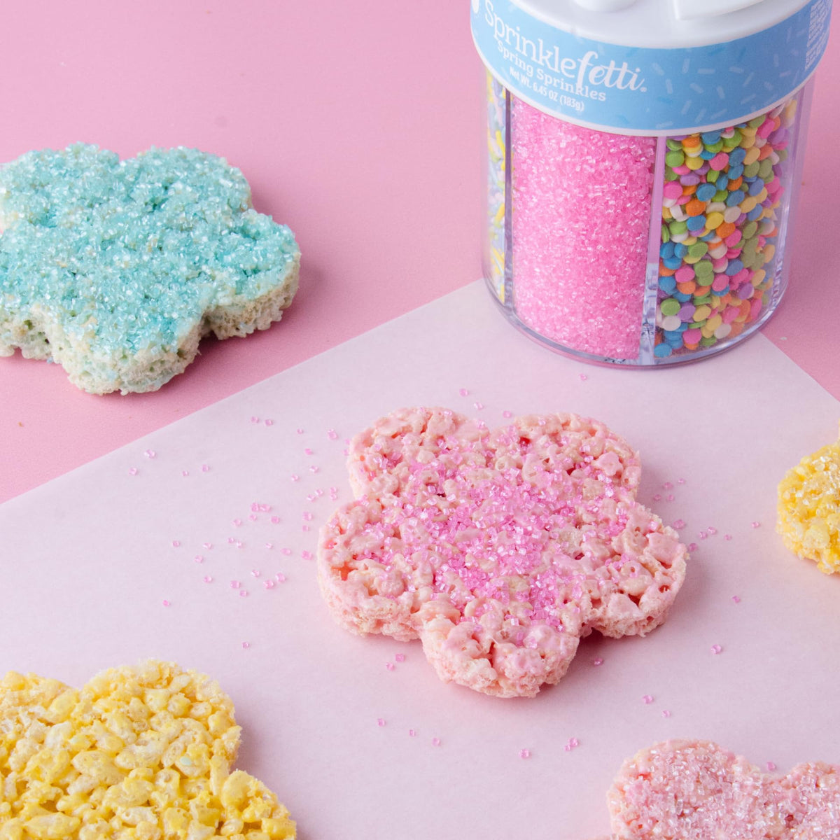 Sweets Indeed Easter 6-Cell Sprinkles bring color to donuts.