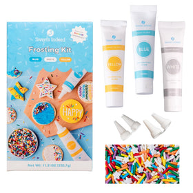 Sweets Indeed frosting kit tubes in bold colors for precise cookie outlining and filling