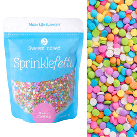 Sweets Indeed pastel confetti circle sprinkles on a bulk bag for baking and decorating