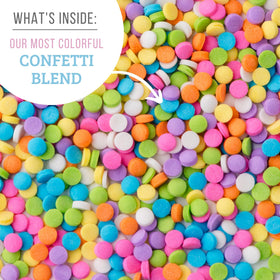 Pastel confetti circles adding color to cupcakes by Sweets Indeed