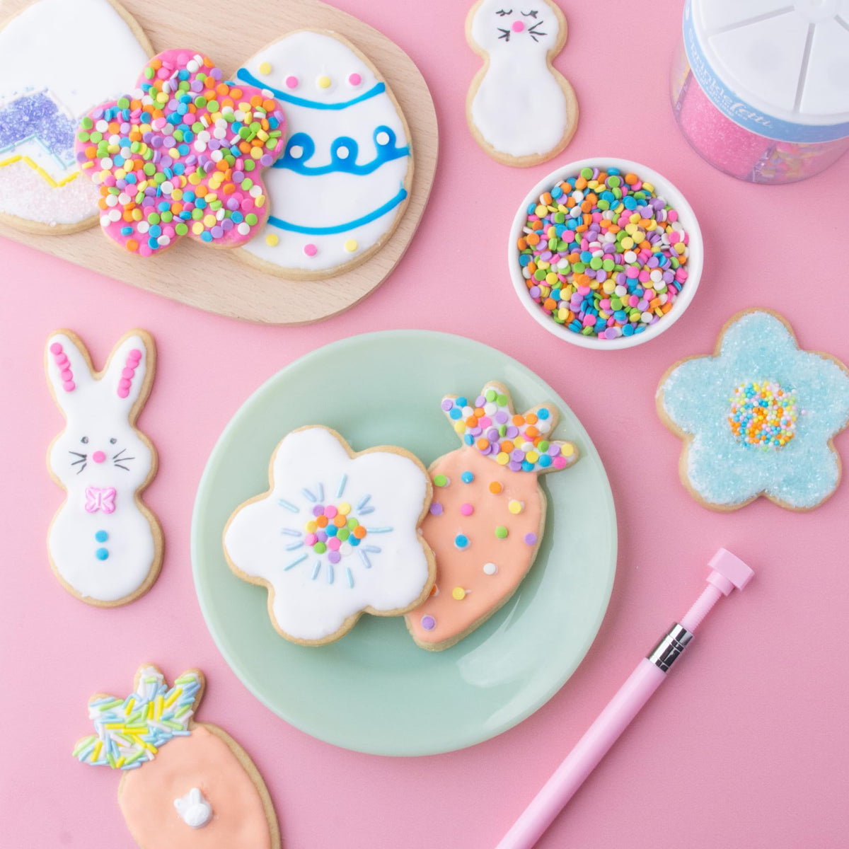 Dessert display featuring Sweets Indeed pastel confetti circle sprinkles